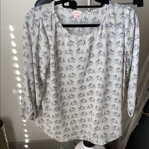 Pixley Gray and White Patterned Blouse